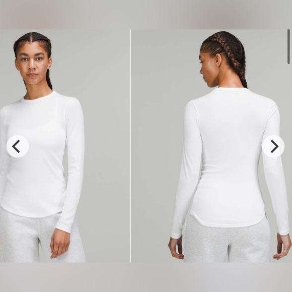 lululemon Hold Tight Long-Sleeve Shirt. White Size 4 - Picture 5 of 7